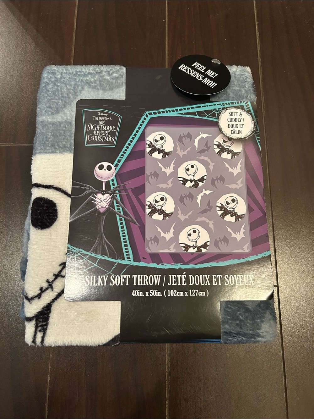 Disney The Nightmare Before Christmas Purple & White Jack Skellington Throw